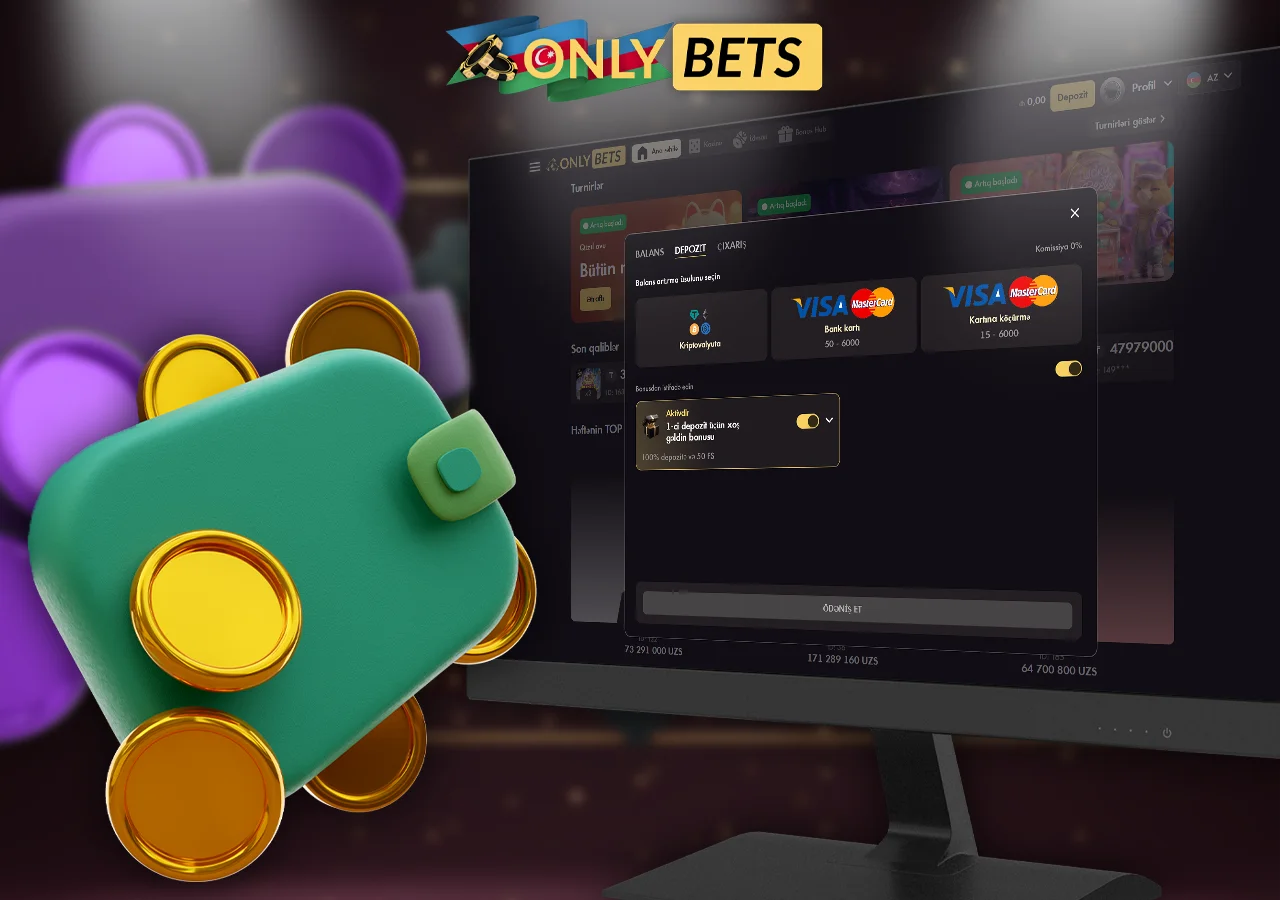 OnlyBets-də təhlükəsiz ödəniş üsulları