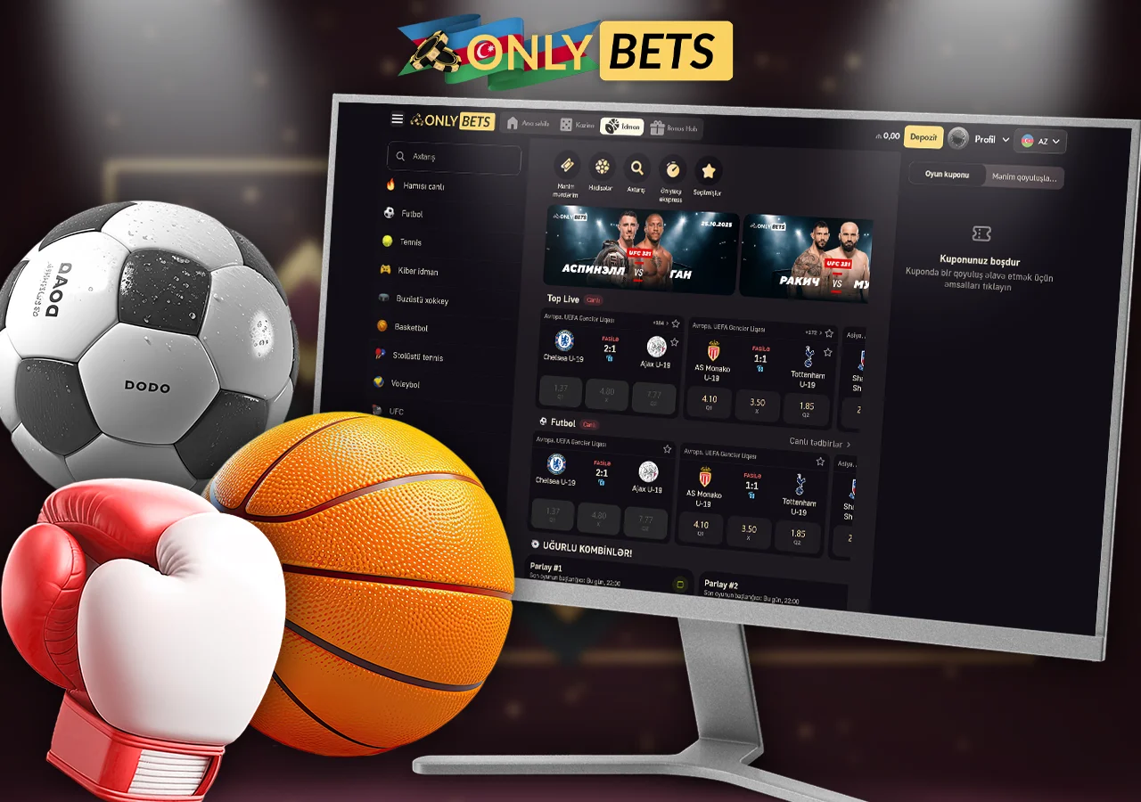 OnlyBets-də mərc etmək üçün idman oyunlarının geniş seçimi